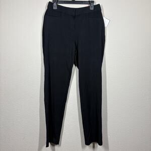 Rafaella Womens 10 Curvy Fit Straight Leg Pants Black High Rise Stretch Career